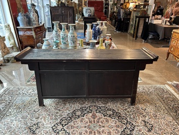 A Chinese brass mounted wooden sideboard, Shanxi, late Qing