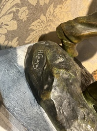 Henri D&eacute;sir&eacute; Gauqui&eacute; (1858-1927): The sower, brown-green patinated bronze