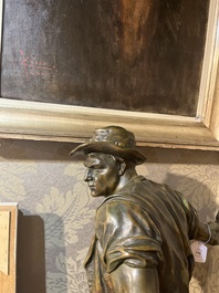 Henri D&eacute;sir&eacute; Gauqui&eacute; (1858-1927): The sower, brown-green patinated bronze
