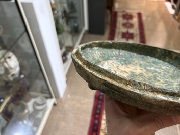 Two Chinese ritual bronze 'ding' and 'gui' food containers, possibly Warring States Period