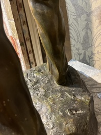 Henri D&eacute;sir&eacute; Gauqui&eacute; (1858-1927): The sower, brown-green patinated bronze