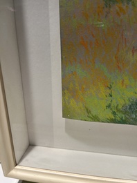 Rodolphe De Saegher (1871-1941): Summer landscape with trees, pastel on paper