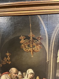 Vlaamse school, navolger van Hendrick Goltzius (1558-1617): De besnijdenis van Christus, olie op doek, 17de eeuw