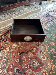 A Chinese brass mounted wooden sideboard, Shanxi, late Qing