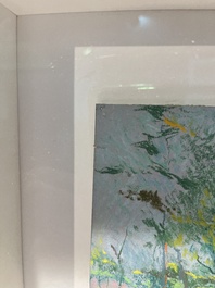 Rodolphe De Saegher (1871-1941): Summer landscape with trees, pastel on paper