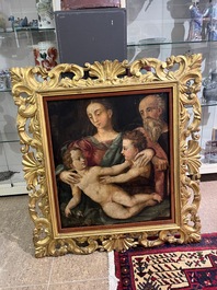 Italian school: The Holy Family with John the Baptist, oil on panel, 16th C.