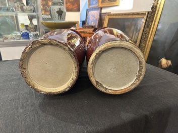 Four Chinese monochrome oxblood-glazed vases, 20th C.