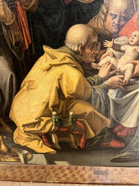 Vlaamse school, navolger van Hendrick Goltzius (1558-1617): De besnijdenis van Christus, olie op doek, 17de eeuw