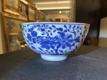 Two Chinese blue and white bowls, Kangxi and 19th C.