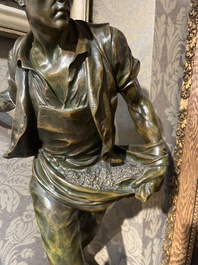 Henri D&eacute;sir&eacute; Gauqui&eacute; (1858-1927): The sower, brown-green patinated bronze