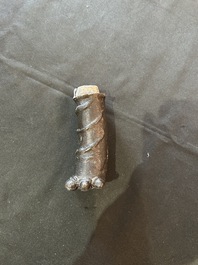 A Chinese bronze 'three luduan' tripod censer, 17th/18th C.