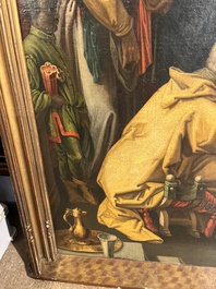 Vlaamse school, navolger van Hendrick Goltzius (1558-1617): De besnijdenis van Christus, olie op doek, 17de eeuw