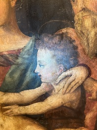 Italian school: The Holy Family with John the Baptist, oil on panel, 16th C.