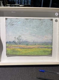 Rodolphe De Saegher (1871-1941): Summer landscape, pastel on paper