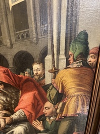 Vlaamse school, navolger van Hendrick Goltzius (1558-1617): De besnijdenis van Christus, olie op doek, 17de eeuw