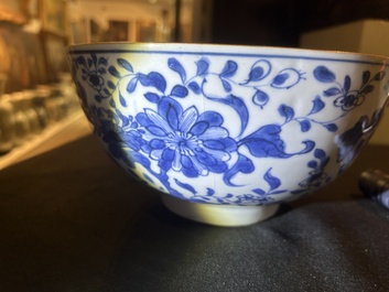 Two Chinese blue and white bowls, Kangxi and 19th C.