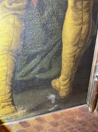 Vlaamse school, navolger van Hendrick Goltzius (1558-1617): De besnijdenis van Christus, olie op doek, 17de eeuw