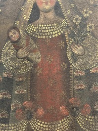 Cusco School, Peru: Madonna with Child, oil on canvas, 18th C.