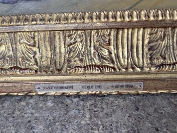 Joseph Geirnaert (1790-1859): 'Chez le notaire', oil on canvas, dated 1837