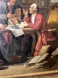 Joseph Geirnaert (1790-1859): 'Chez le notaire', oil on canvas, dated 1837