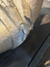 A large limewood sculpture of the crucified Saint Dismas, Germany, 16th C.