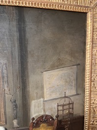 Joseph Geirnaert (1790-1859): 'Chez le notaire', oil on canvas, dated 1837