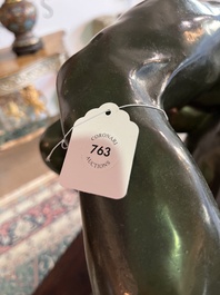 Jef Lambeaux (1852-1908): The wrestlers, green patinated bronze