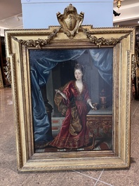 Franse school, navolger van Fran&ccedil;ois de Troy (1645-1730): Portret van Anne Louise B&eacute;n&eacute;dicte de Bourbon als Cleopatra, olie op doek, 18de eeuw