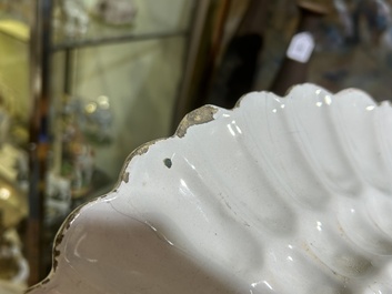 A blue and white Haarlem faience dish with 'The flight into Egypt', late 17th C.