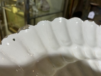 A blue and white Haarlem faience dish with 'The flight into Egypt', late 17th C.