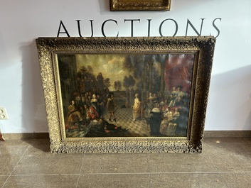 Flemish school, circle of Hieronymus Janssens (1624-1693): The court dance, oil on canvas, 17th C.