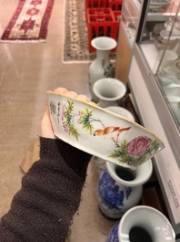 A varied collection of Chinese famille rose and qianjiang cai porcelain, 19th/20th C.