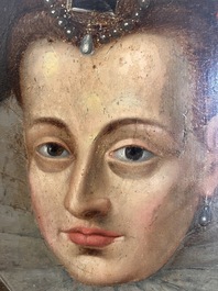 Flemish school: The Archdukes Albert and Isabella, oil on panel, 17th C.