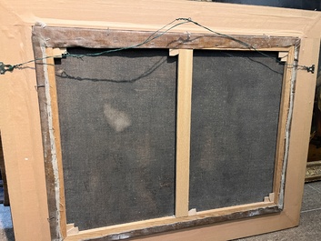 Vlaamse school, in de stijl van Gerard Thomas (1663-1720): Het atelier van de astronoom-geograaf, olie op doek, eerste helft 18de eeuw