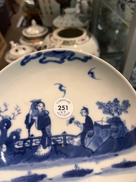 Eight Chinese blue and white wares, Kangxi and later