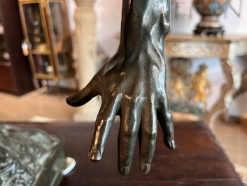 Jef Lambeaux (1852-1908): The wrestlers, green patinated bronze