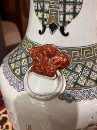 A Chinese famille rose 'flower baskets' vase, 19th C.