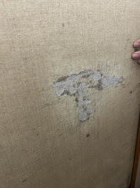 Evarist De Buck (1892-1974): Hard work at dusk, oil on canvas, dated 1916