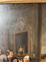 Joseph Geirnaert (1790-1859): 'Chez le notaire', oil on canvas, dated 1837