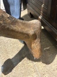 A large limewood sculpture of the crucified Saint Dismas, Germany, 16th C.
