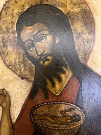 Een Russisch-orthodoxe 'Johannes de Voorloper' icoon, begin 19de eeuw