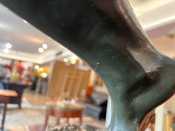 Jef Lambeaux (1852-1908): The wrestlers, green patinated bronze