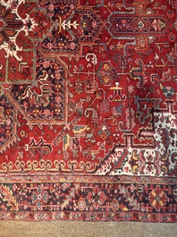 A Persian Heriz rug with 'Ahar' design, wool on cotton, 20th C.