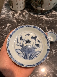 Eight Chinese blue and white wares, Kangxi and later
