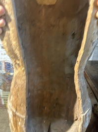 A large limewood sculpture of the crucified Saint Dismas, Germany, 16th C.