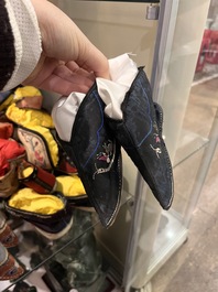 29 pairs of Chinese silk and cotton lotus shoes for bound feet, Qing and early 20th C.