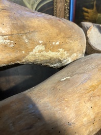 A large limewood sculpture of the crucified Saint Dismas, Germany, 16th C.