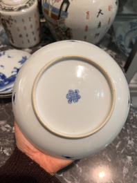 Eight Chinese blue and white wares, Kangxi and later
