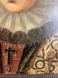 Flemish school: The Archdukes Albert and Isabella, oil on panel, 17th C.