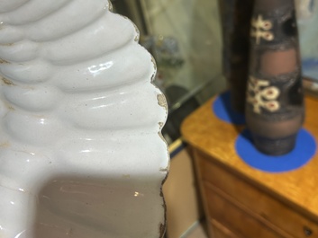 A blue and white Haarlem faience dish with 'The flight into Egypt', late 17th C.